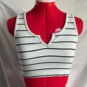 SM212 Streetwear society ribbed striped crop top